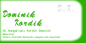 dominik kordik business card